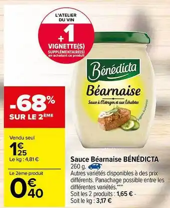 Carrefour Sauce Bearnaise Benedicta offre