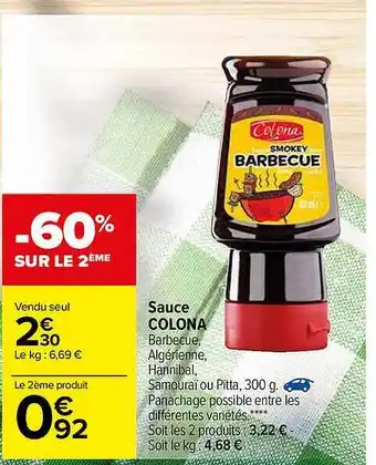Carrefour Sauce Colona offre