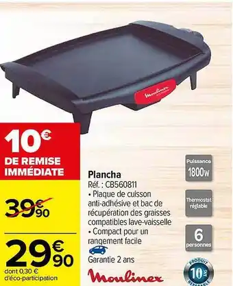 Carrefour Plancha Moulinex offre