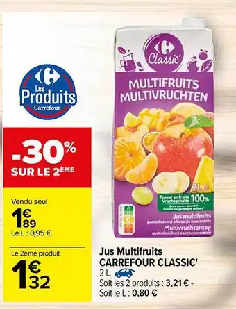 Carrefour Jus Multifruits Carrefour Classic offre