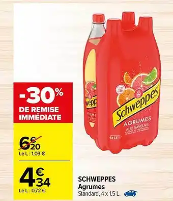 Carrefour Schweppes Agrumes offre