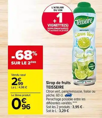 Carrefour Sirop De Fruits Teisseire offre