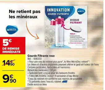 Carrefour Gourde Filtrante Rose offre