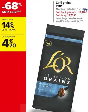 Carrefour Market L’or café grains offre