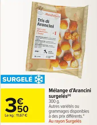 Carrefour Market Mélange d’arancini surgelés offre