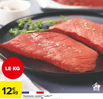 Carrefour Market Viande bovine : rumsteck à griller offre