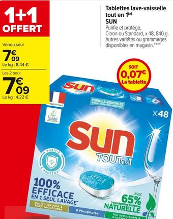 Carrefour Market Sun tablettes lave-vaisselle tout en 1 offre