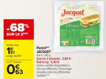 Carrefour Market Jacquet panini offre