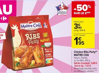 Carrefour Market Maître coq chicken ribs party offre