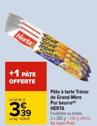 Herta pâte à tarte trésor de grand-mère pur beurre