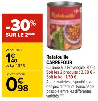 Carrefour Market Carrefour ratatouille offre