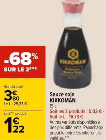 Carrefour Market Kikkoman sauce soja offre