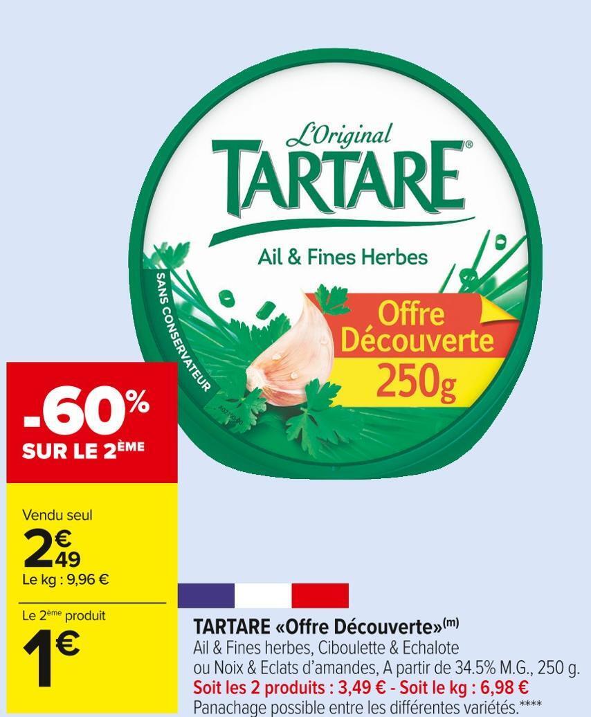 Promo Tartare tartare offre découverte chez Carrefour Market