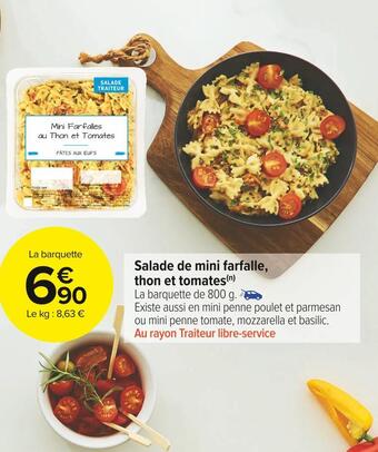 Carrefour Market Salade de mini farfalle, thon et tomates offre