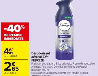 Carrefour Market Febreze désodorisant aérosol 2x offre