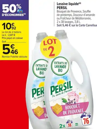 Carrefour Market Persil lessive liquide offre