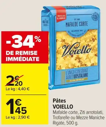 Carrefour Market Voiello pâtes offre