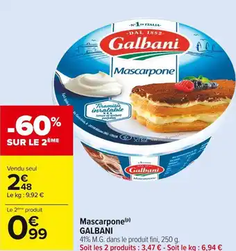 Carrefour Market Galbani mascarpone offre