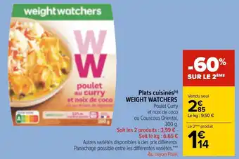 Carrefour Market Weight watchers plats cuisinés offre