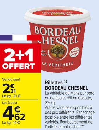 Carrefour Market Bordeau chesnel rillettes offre