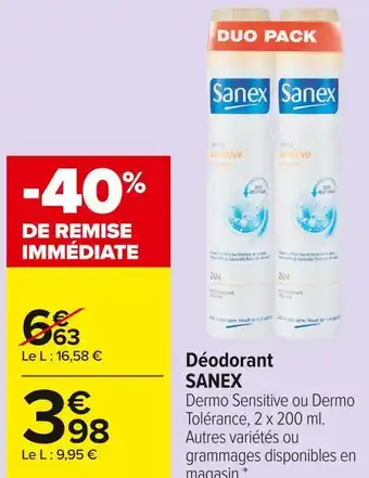 Carrefour Market Sanex déodorant offre