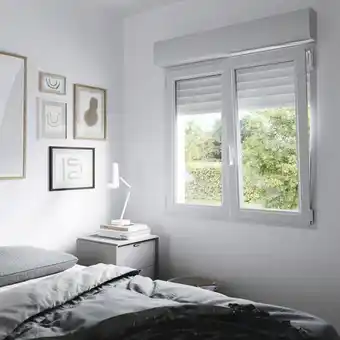 Brico Dépôt Goodhome fenêtre pvc blanc oscillo-battante 2 vantaux + volet roulant h.165 x l.100 cm offre