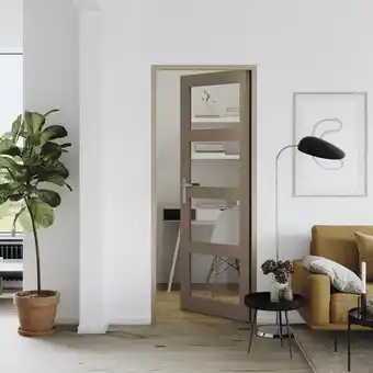 Brico Dépôt Goodhome bloc-porte connemara vitre, chêne - gauche - 73 cm offre