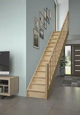 Brico Dépôt Escalier droit en sapin avec rampe bois offre