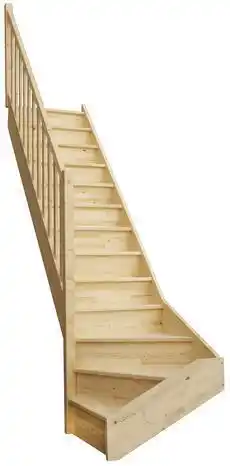 Escalier 1/4 tournant gauche sapin