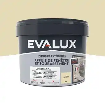 Brico Dépôt Evalux peinture extérieur appuis fenêtre 2,5 l ton pierre mat offre