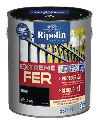 Brico Dépôt Ripolin peinture métal extérieur brillant 2 l noir offre