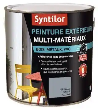Brico Dépôt Syntilor peinture extérieure multi-matériaux - gris aluminium - 2 l offre