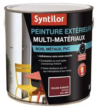 Brico Dépôt Syntilor peinture extérieure multi-matériaux - rouge basque - 2 l offre