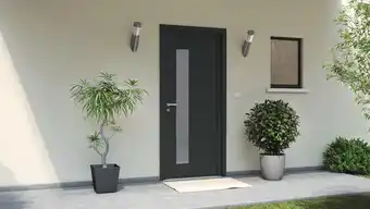 Brico Dépôt Porte d'entrée aluminium "jorasses" h. 215 x l. 90 cm gauche offre