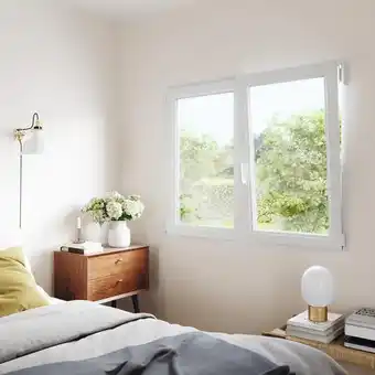 Brico Dépôt Goodhome fenêtre pvc blanc oscillo-battante 2 vantaux h.195 x l.100 cm offre