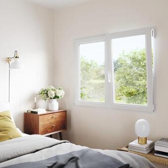 Brico Dépôt Goodhome fenêtre pvc blanc oscillo-battante 2 vantaux h.105 x l.90 cm offre