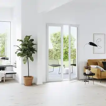 Goodhome porte-fenêtre pvc blanc 2 vantaux h.225 x l.120 cm