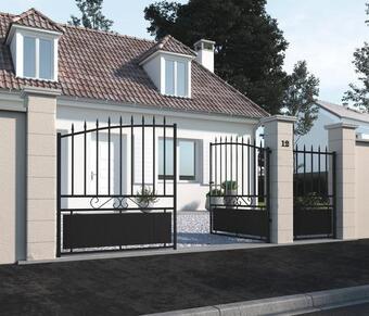 Brico Dépôt Portail fer battant noir "cardiff" - l. 3,50 x h. 1,60 m offre