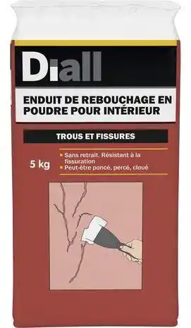 Brico Dépôt Diall enduit de rebouchage en poudre 5 kg offre