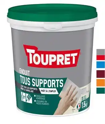 Brico Dépôt Toupret enduit de lissage tous supports 1,5 kg offre