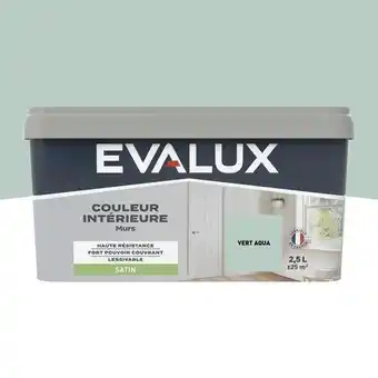 Brico Dépôt Evalux peinture mur intérieur satin 2,5 l vert aqua offre
