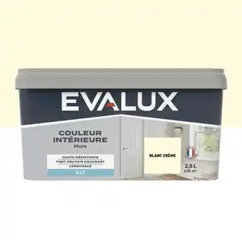 Brico Dépôt Evalux peinture mur intérieur mat 2,5 l blanc crème offre