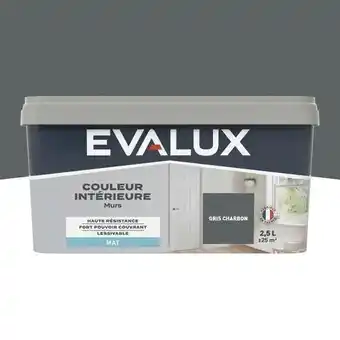 Brico Dépôt Evalux peinture mur intérieur mat 2,5 l gris charbon offre