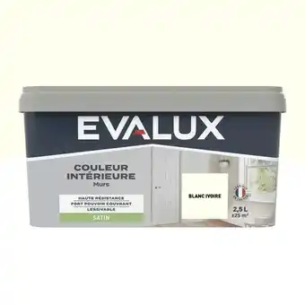 Brico Dépôt Evalux peinture mur intérieur satin 2,5 l blanc ivoire offre