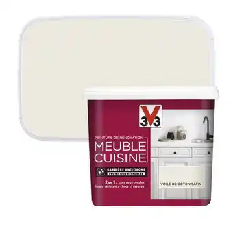 Brico Dépôt V33 peinture de rénovation meubles cuisine acrylique satin voile de coton 0,75 l offre