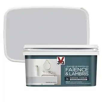 Brico Dépôt V33 peinture de rénovation faïence et lambris acrylique satin tendre gris 2 l offre