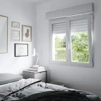 Goodhome fenêtre pvc blanc oscillo-battante 2 vantaux + volet roulant h.95 x l.100 cm