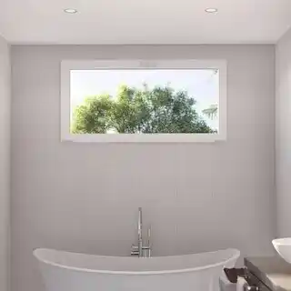 Brico Dépôt Goodhome châssis abattant aluminium 1 vantail blanc h.45 x l.120 cm offre