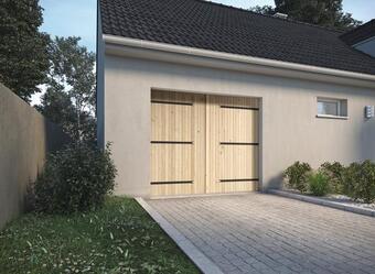 Brico Dépôt Goodhome porte de garage battante manuelle en pin h. 200 x l. 240 cm offre