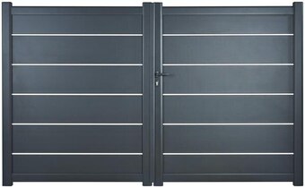 Brico Dépôt Portail aluminium battant gris anthracite "amarante" - l. 3 x h. 1,80 m offre